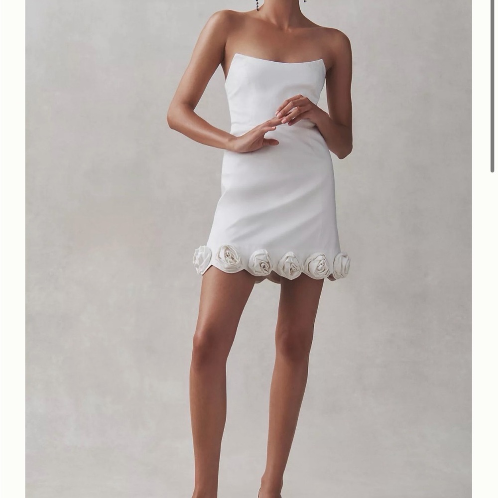 BHLDN Annie Rosette Mini white Dress